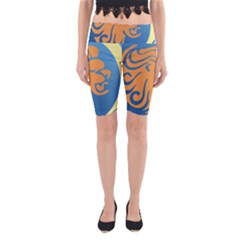 Lion Zodiac Sign Zodiac Moon Star Yoga Cropped Leggings by Nexatart