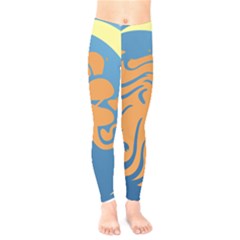 Lion Zodiac Sign Zodiac Moon Star Kids  Legging by Nexatart