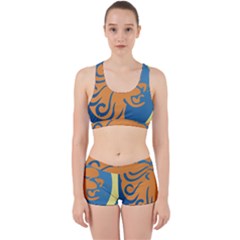 Lion Zodiac Sign Zodiac Moon Star Work It Out Sports Bra Set by Nexatart