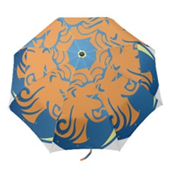 Lion Zodiac Sign Zodiac Moon Star Folding Umbrellas by Nexatart