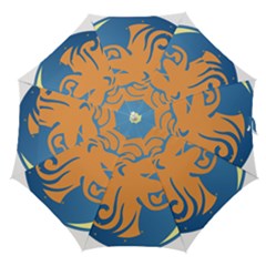 Lion Zodiac Sign Zodiac Moon Star Straight Umbrellas by Nexatart