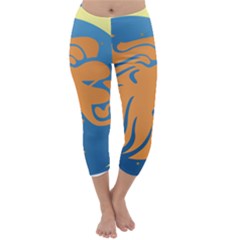 Lion Zodiac Sign Zodiac Moon Star Capri Winter Leggings  by Nexatart