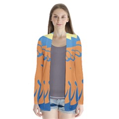 Lion Zodiac Sign Zodiac Moon Star Drape Collar Cardigan by Nexatart