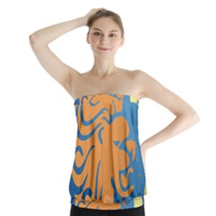 Lion Zodiac Sign Zodiac Moon Star Strapless Top by Nexatart