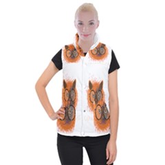 Cat Smart Design Pet Cute Animal Women s Button Up Puffer Vest by Nexatart