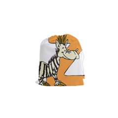 Zebra Animal Alphabet Z Wild Drawstring Pouches (xs)  by Nexatart