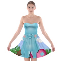 Pig Animal Love Strapless Bra Top Dress by Nexatart