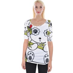 Panda China Chinese Furry Wide Neckline Tee