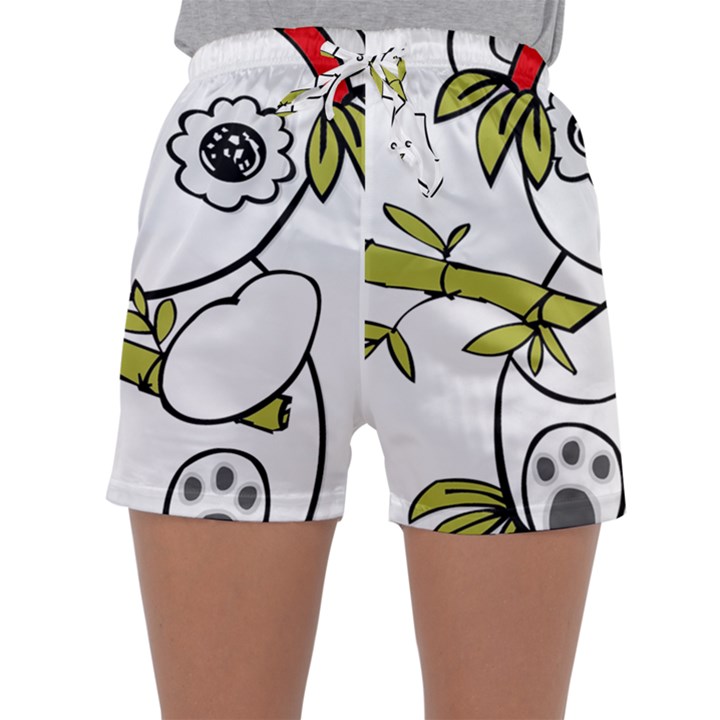 Panda China Chinese Furry Sleepwear Shorts