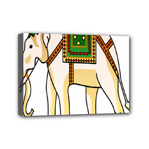 Elephant Indian Animal Design Mini Canvas 7  X 5  by Nexatart