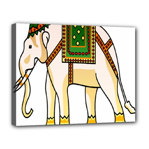 Elephant Indian Animal Design Canvas 14  X 11  by Nexatart