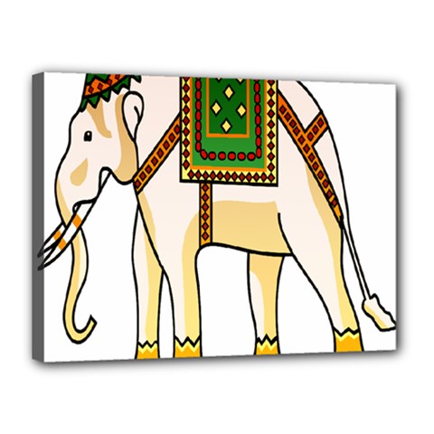 Elephant Indian Animal Design Canvas 16  X 12  by Nexatart