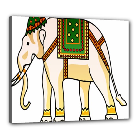 Elephant Indian Animal Design Canvas 24  X 20  by Nexatart