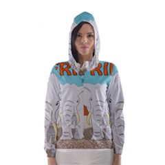 Africa Elephant Animals Animal Hooded Wind Breaker (women)