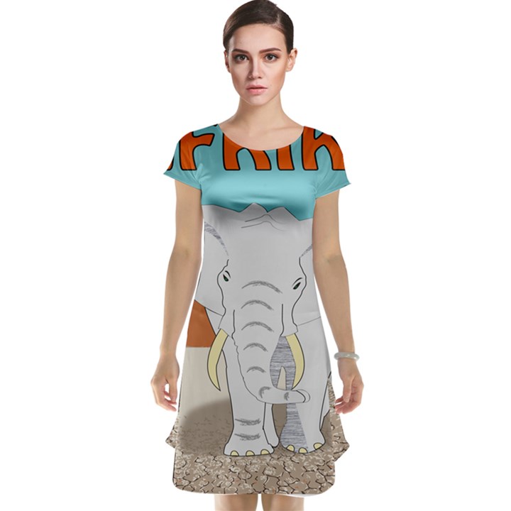 Africa Elephant Animals Animal Cap Sleeve Nightdress