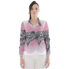 Lizard Hexagon Rosa Mandala Emblem Wind Breaker (women) by Nexatart