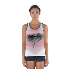 Lizard Hexagon Rosa Mandala Emblem Sport Tank Top  by Nexatart