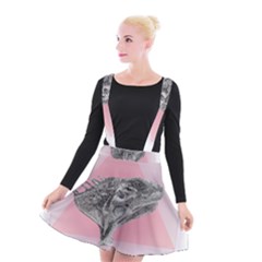 Lizard Hexagon Rosa Mandala Emblem Suspender Skater Skirt by Nexatart