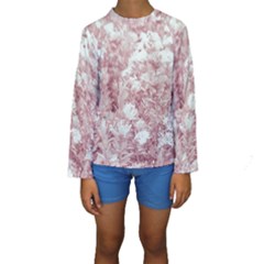 Pink Colored Flowers Kids  Long Sleeve Swimwear by dflcprints