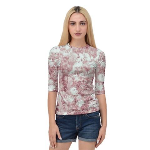 Pink Colored Flowers Quarter Sleeve Raglan Tee by dflcprints