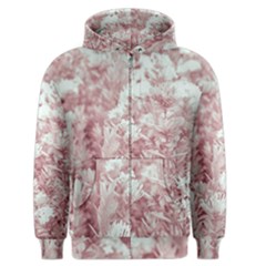 Pink Colored Flowers Men s Zipper Hoodie by dflcprints