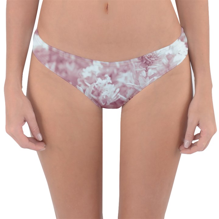 Pink Colored Flowers Reversible Hipster Bikini Bottoms