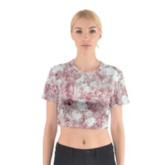 Pink Colored Flowers Cotton Crop Top by dflcprints