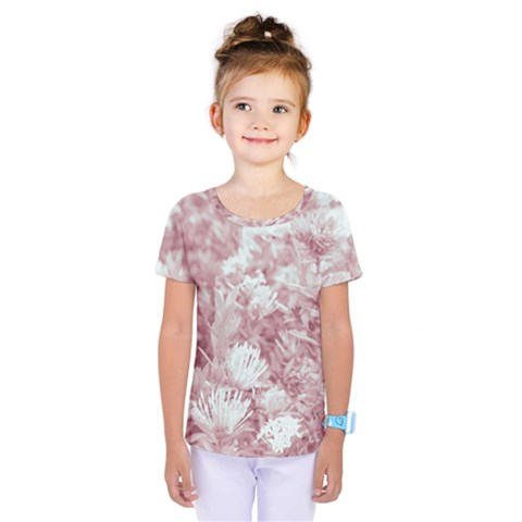 Pink Colored Flowers Kids  One Piece Tee by dflcprints