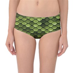 Green Mermaid Scales   Mid-waist Bikini Bottoms by paulaoliveiradesign