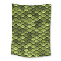 Green Mermaid Scales   Medium Tapestry by paulaoliveiradesign