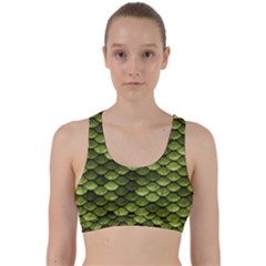 Green Mermaid Scales   Back Weave Sports Bra