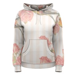 Vintage Roses Floral Illustration Bird Women s Pullover Hoodie by paulaoliveiradesign