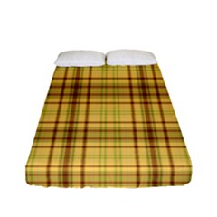 Plaid Yellow Fabric Texture Pattern Fitted Sheet (full/ Double Size) by paulaoliveiradesign