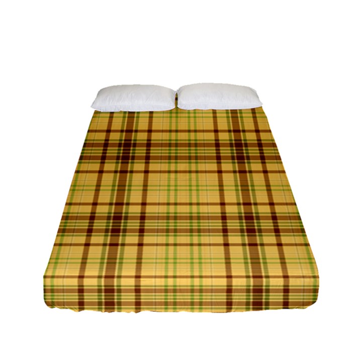 Plaid Yellow Fabric Texture Pattern Fitted Sheet (Full/ Double Size)