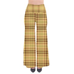 Plaid Yellow Fabric Texture Pattern Pants by paulaoliveiradesign