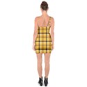 Yellow Fabric Plaided Texture Pattern One Soulder Bodycon Dress View2