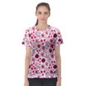 Red floral seamless pattern Women s Sport Mesh Tee View1