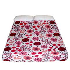 Red Floral Seamless Pattern Fitted Sheet (california King Size)