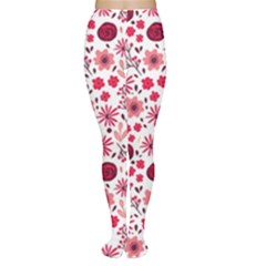 Red Floral Seamless Pattern Women s Tights