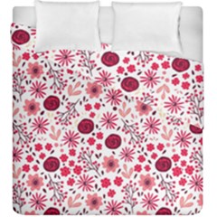 Red Floral Seamless Pattern Duvet Cover Double Side (king Size) by TastefulDesigns