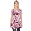 Red floral seamless pattern Short Sleeve Tunic  View1