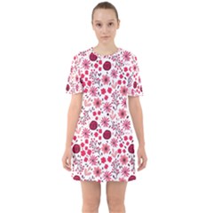 Red Floral Seamless Pattern Mini Dress