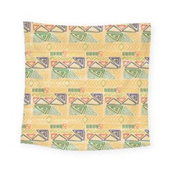 Hand Drawn Ethinc Pattern Background Square Tapestry (small)