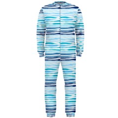 Watercolor Blue Abstract Summer Pattern Onepiece Jumpsuit (men)  by TastefulDesigns