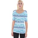 Watercolor blue abstract summer pattern Wide Neckline Tee View1