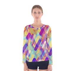 Colorful Abstract Background Women s Long Sleeve Tee