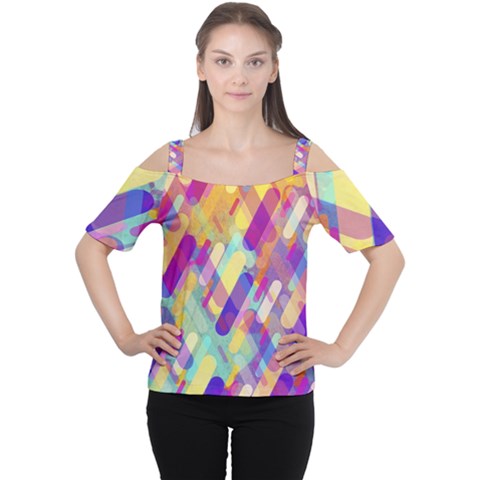 Colorful Abstract Background Cutout Shoulder Tee by TastefulDesigns