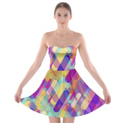 Colorful Abstract Background Strapless Bra Top Dress by TastefulDesigns