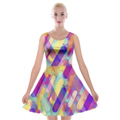 Colorful Abstract Background Velvet Skater Dress