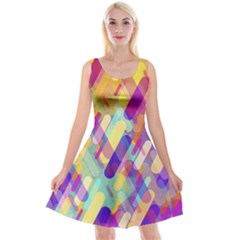 Colorful Abstract Background Reversible Velvet Sleeveless Dress